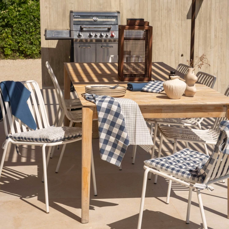Galette de chaise réversible vichy et carreaux