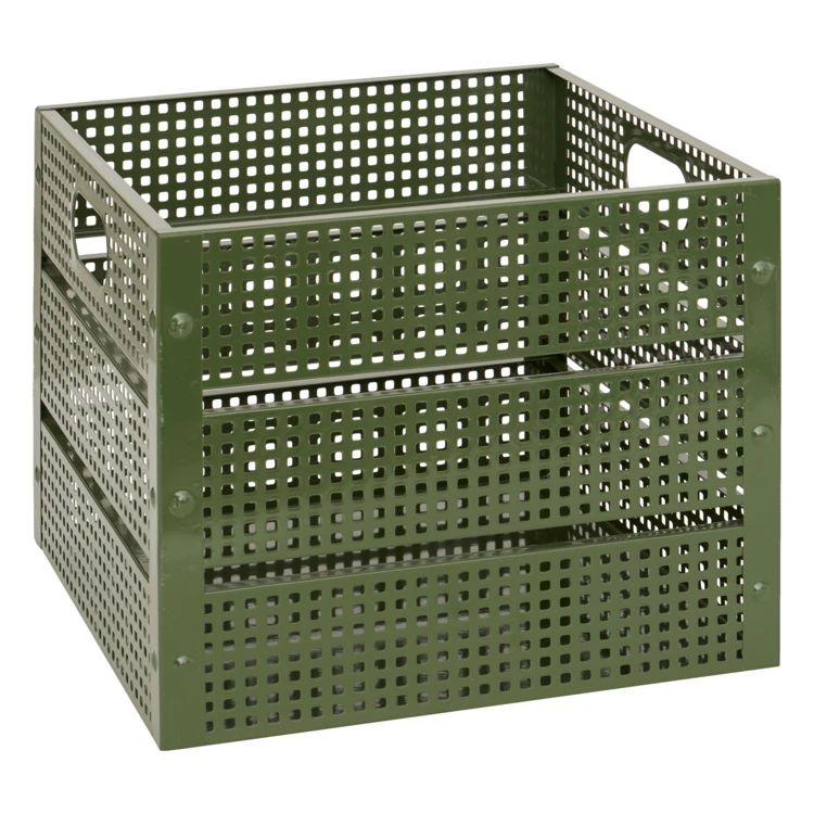 Set de 4 cajas de almacenamiento apilables de metal