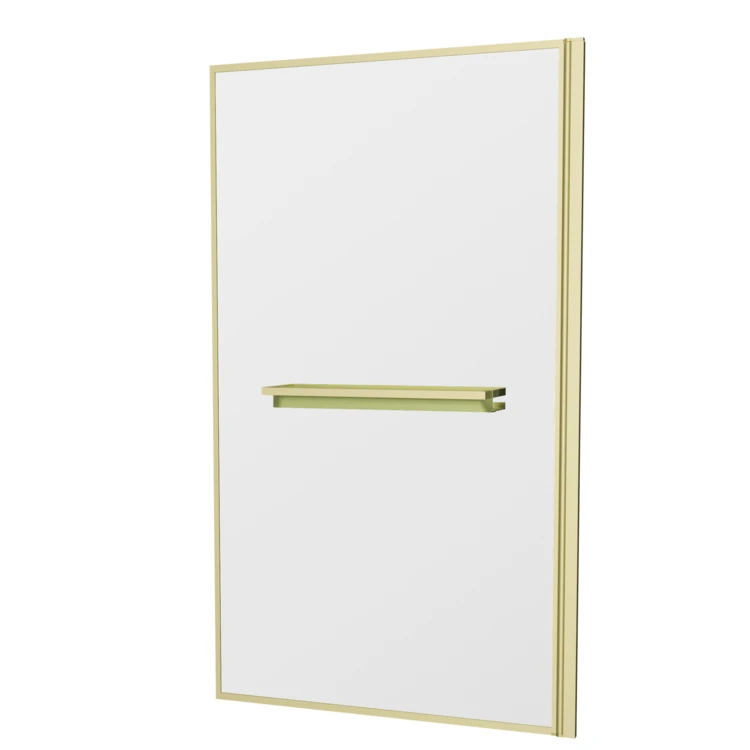 Pare-baignoire rabattable en verre trempé étagère et porte-serviette