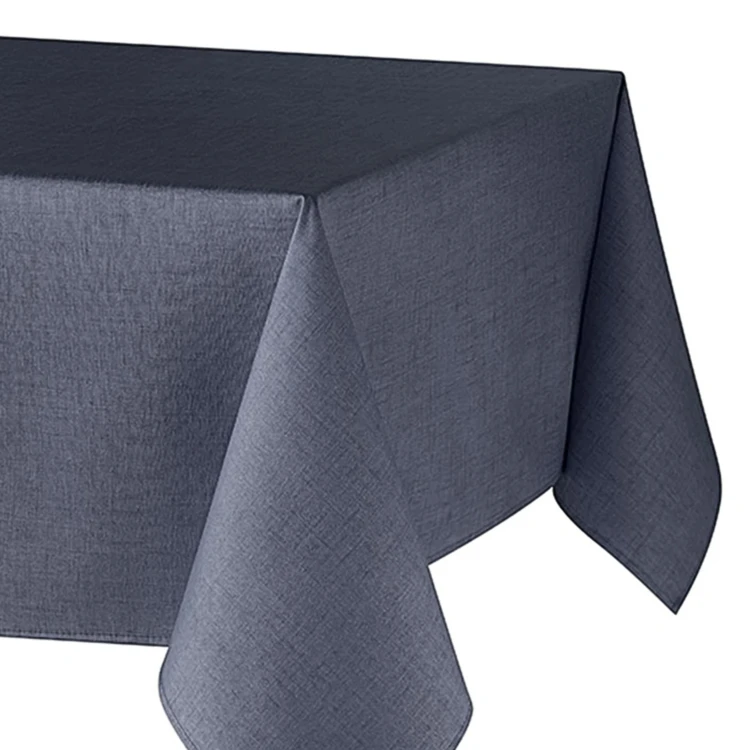 Nappe rectangulaire en polycoton enduit anti-tache unie