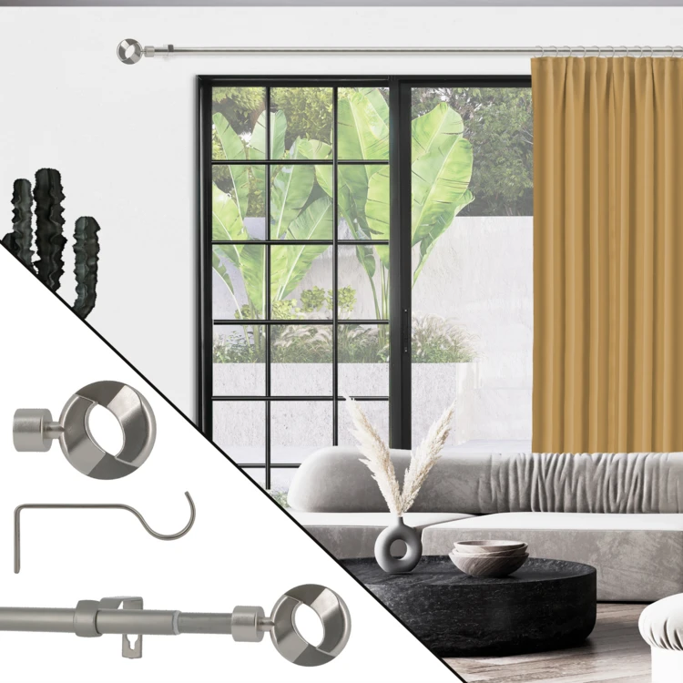 Kit tringle extensible  embout rond ajouré D16/13 mm