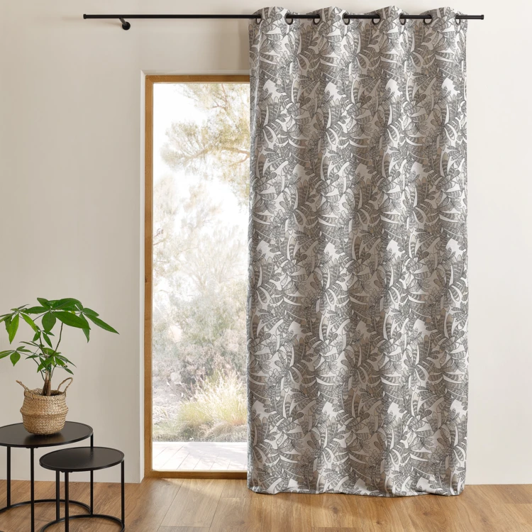 Cortina de screen jacquard con motivos vegetales
