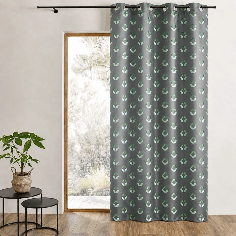 Rideau en jacquard à imprimés "rosace"
