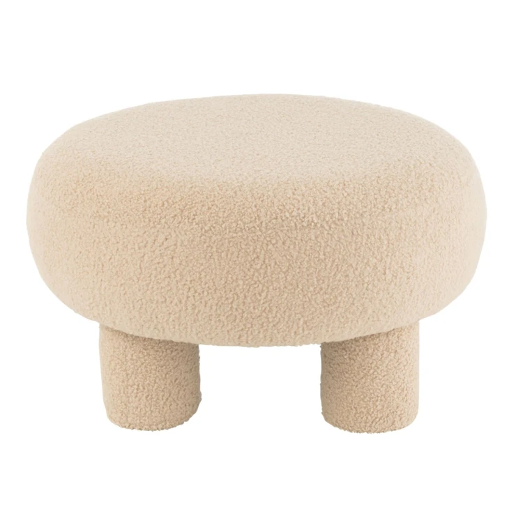 Puf redondo de tejido bouclé