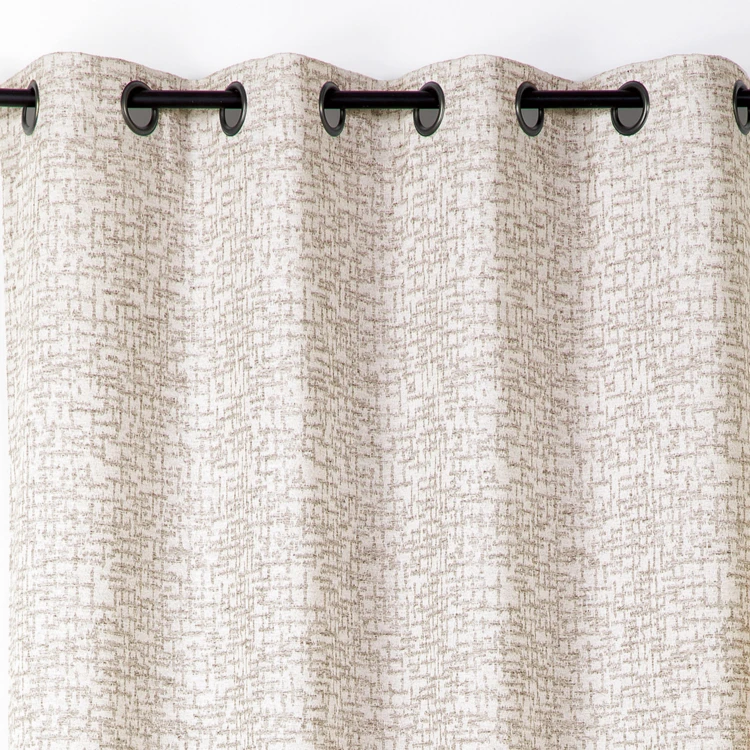Rideau jacquard à oeillets effet tweed