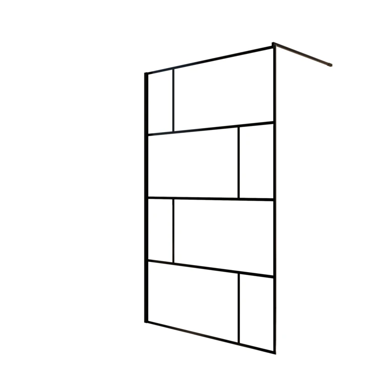 Paroi de douche à l’italienne en verre trempé 8 mm géométriques