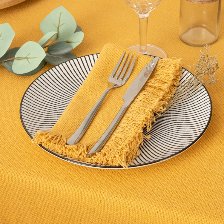 Serviette de table à franges x 2