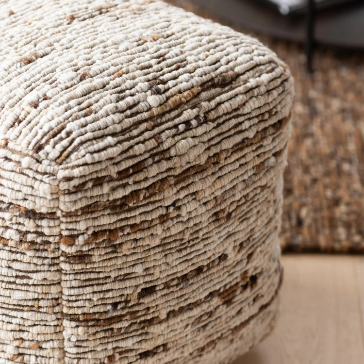 Pouf tissé en laine