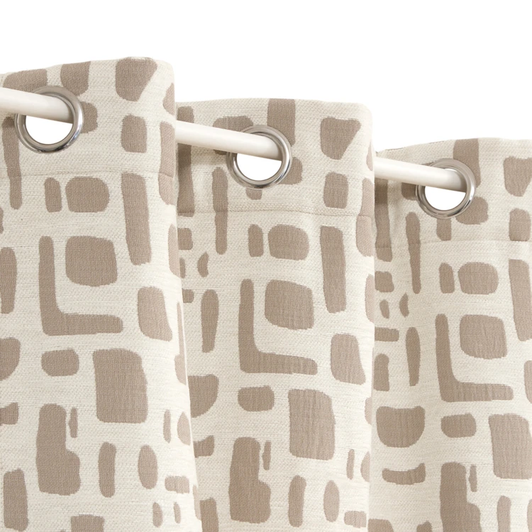 Cortina isolante jacquard com ilhós