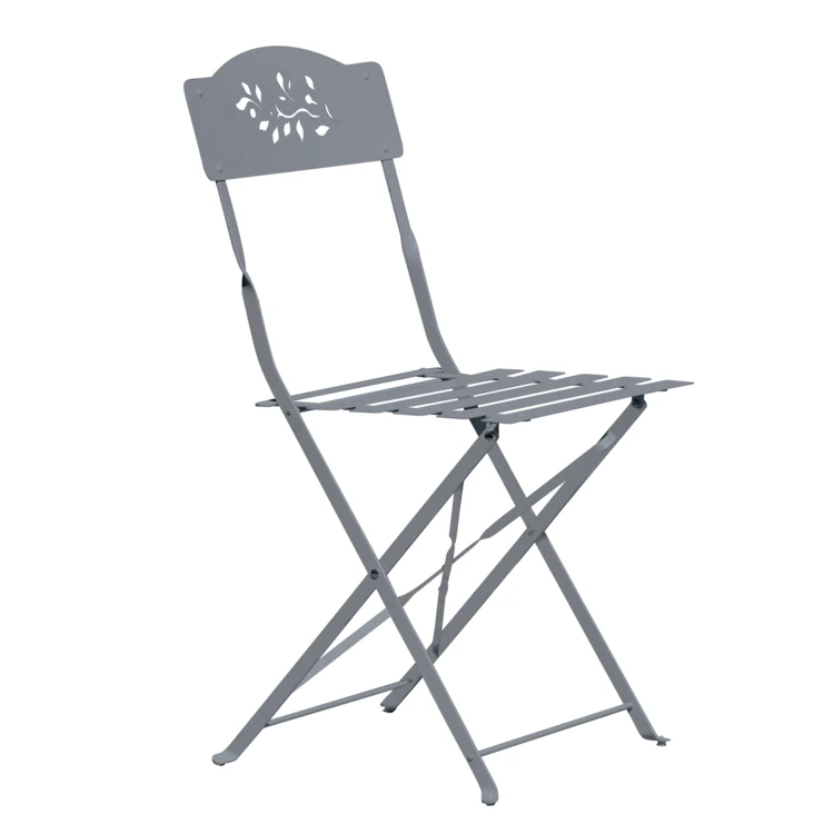 Lot de deux chaises de jardin pliante en acier