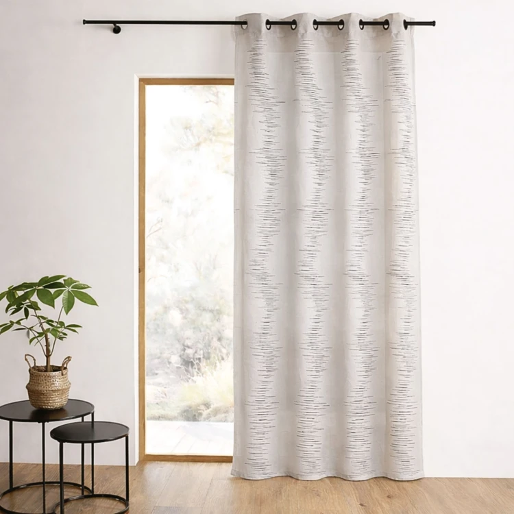 Rideau étamine brodée 'ZigZag'