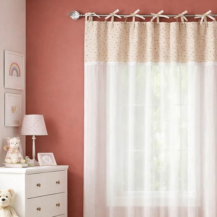 Cortina en Gasa de Algodón con Paramento Impreso