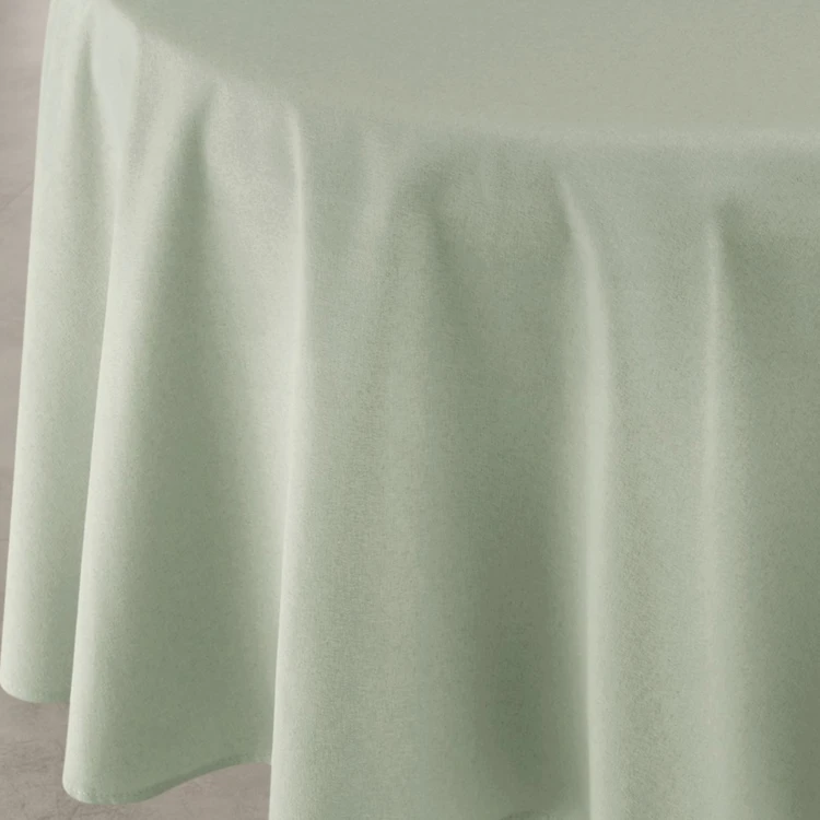Nappe déperlante anti-taches effet lin pour table ronde