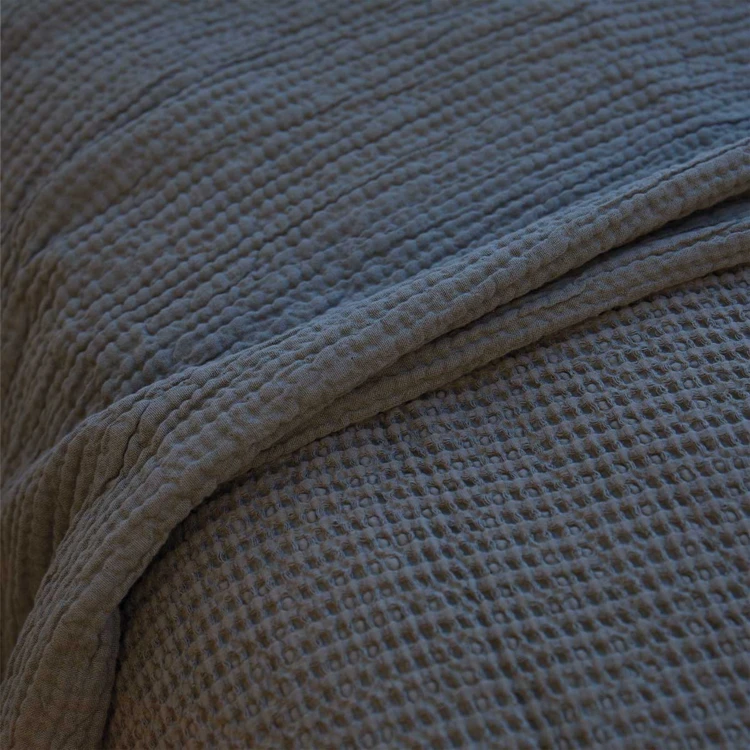 Colcha de nido de abeja de algodón reversible