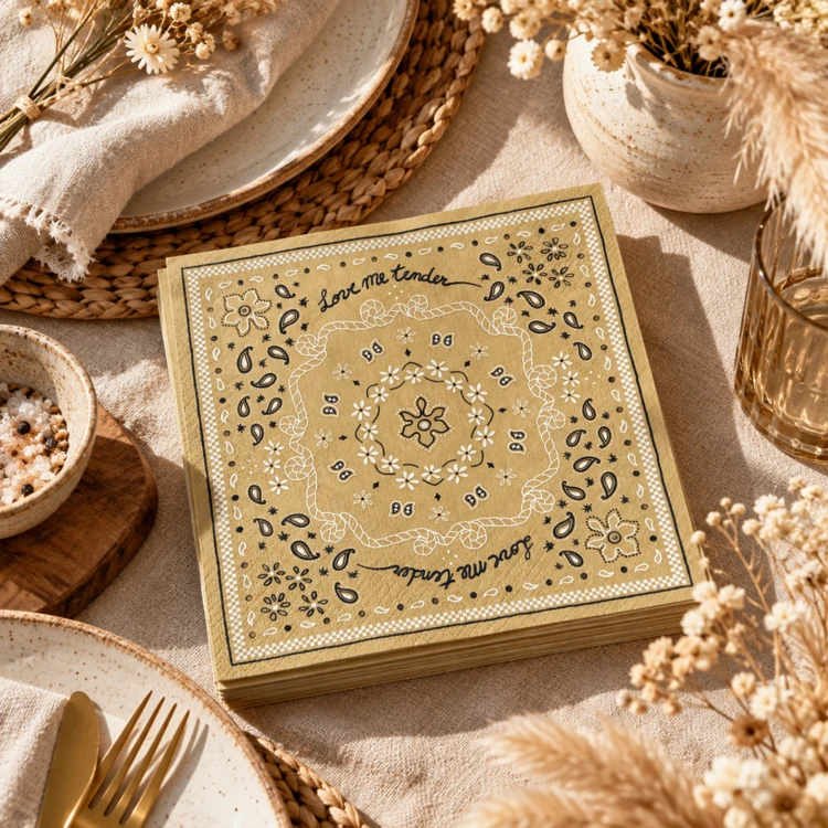 Confezione da 20 tovaglioli di carta a forma di bandana