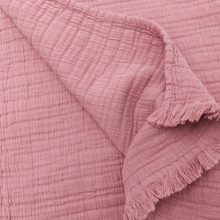 Plaid gaze de coton matelassé