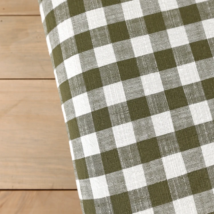 Omkeerbaar dekbed van gevlamd katoen met strepen en ruitjes LOURMARIN