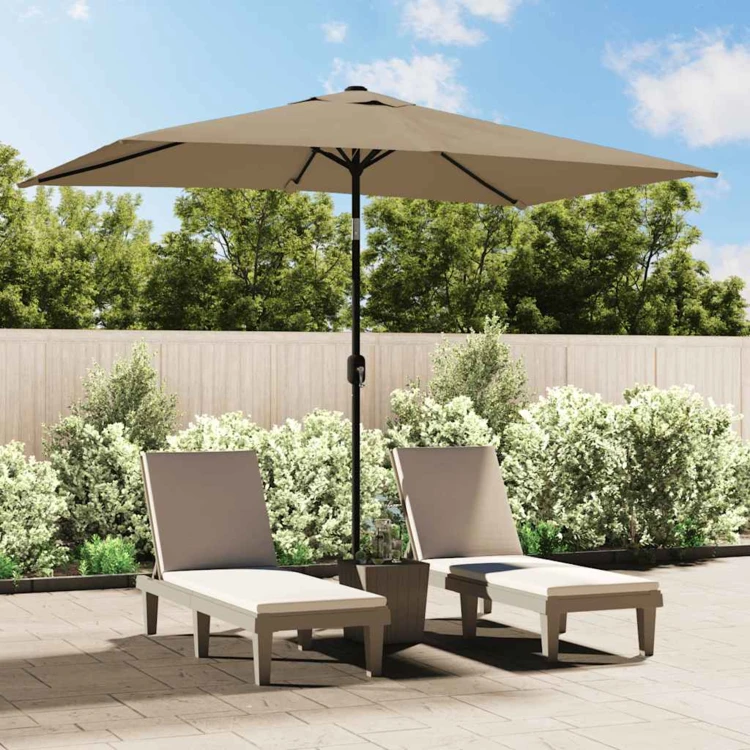 Parasol d'extérieur rectangulaire inclinable