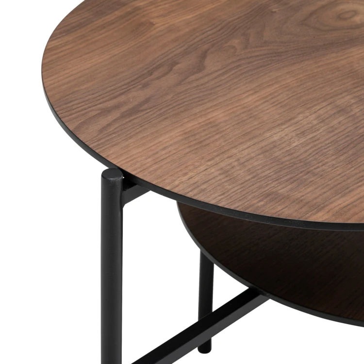 Table basse aspect bois avec double plateau