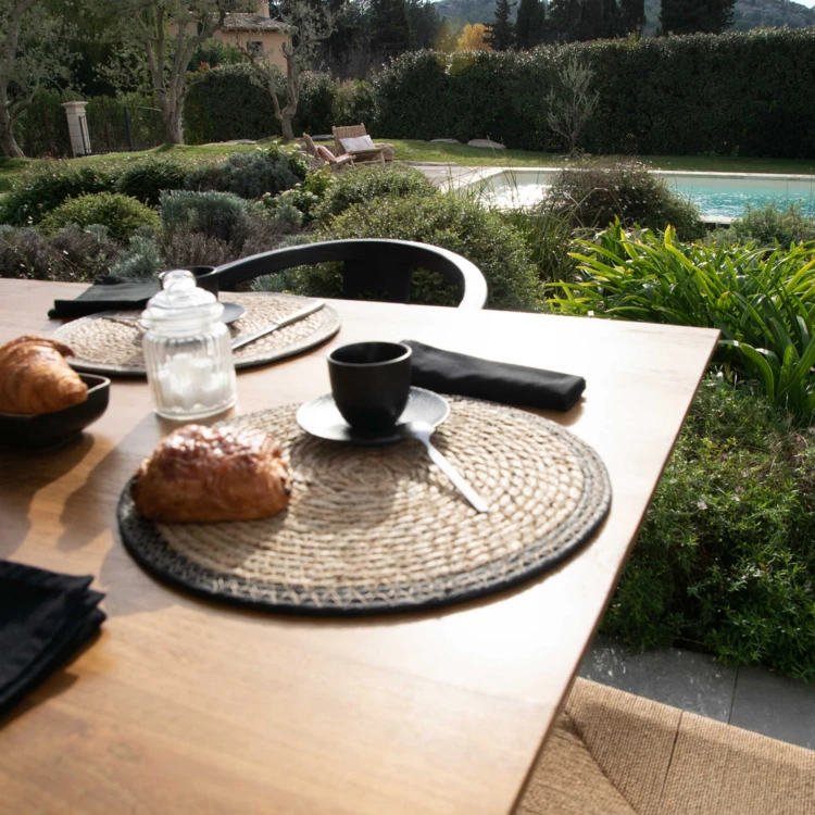 Set de table rond en jute rigide tressée