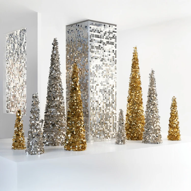 Cône décoratif sequins mousse