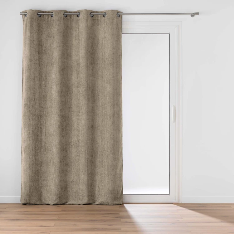 Rideau à œillets en velours chenille