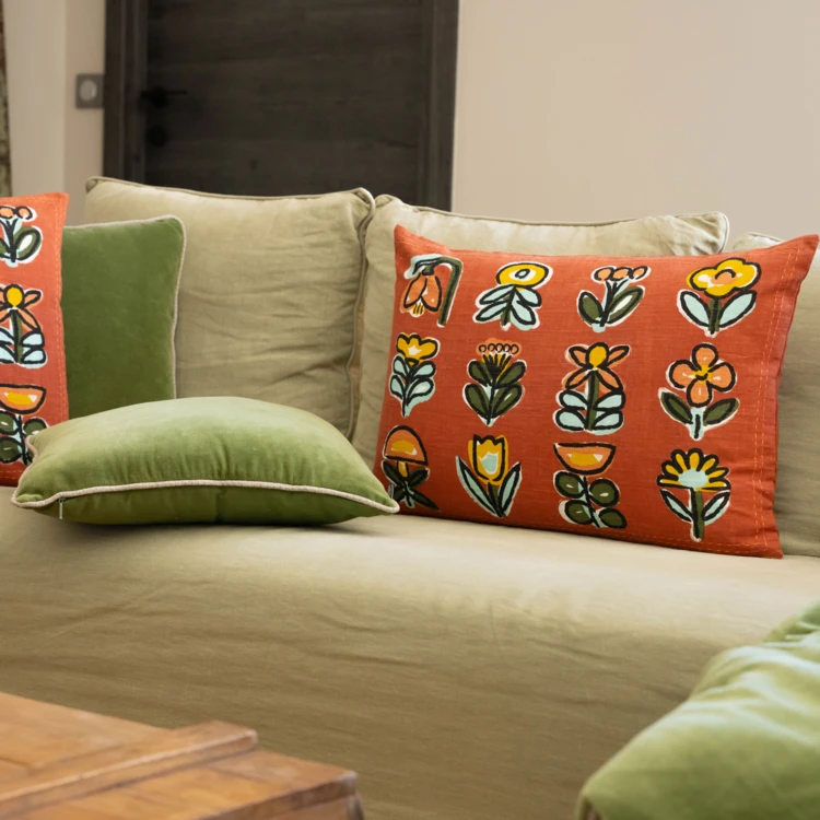 Coussin motif fleur design