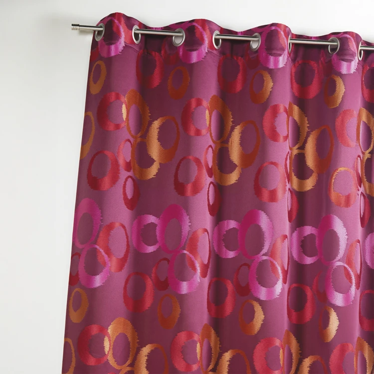 Rideau en jacquard à imprimés "cercles fantaisies"