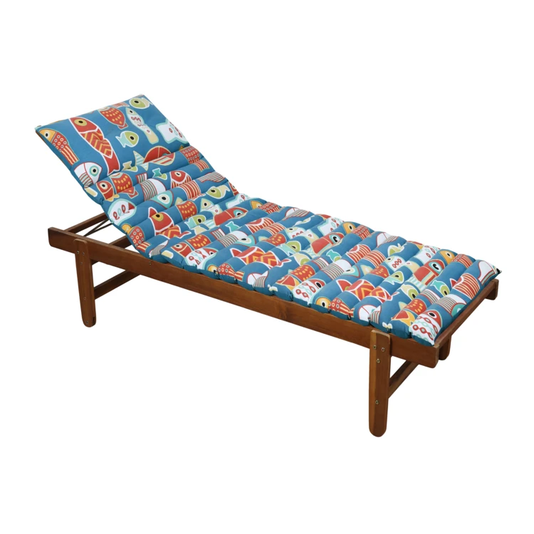 Matelas bain de soleil polycoton matelassé poissons