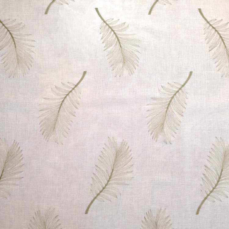 Tissu voile brodée à motifs feuilles