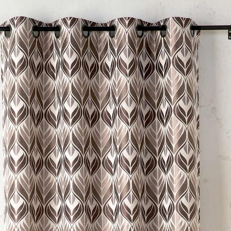 Rideau motif art déco effet velours à oeillets