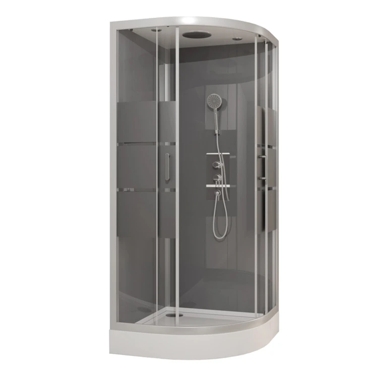 Cabine de douche ronde à bandes laquées