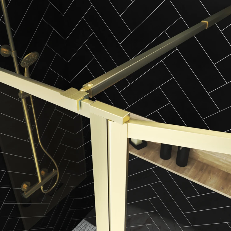 Paroi de douche à l’italienne avec volet pivotant en verre trempé 5 mm