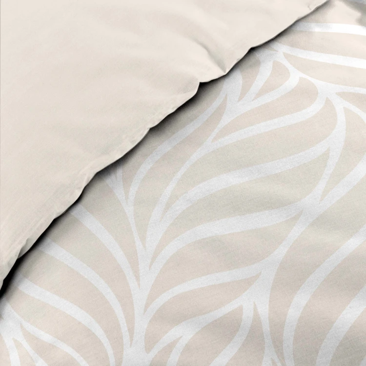 Juego de cama de 3 piezas en algodón con diseño de hojas + fundas de almohada