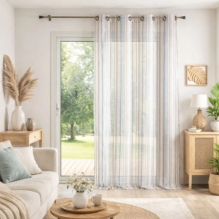 Voilage en organza à rayures