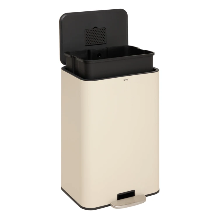 Poubelle à pédale slim en métal avec filtre anti-odeurs 50 L