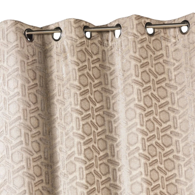 Rideau occultant en jacquard à motif géométrique
