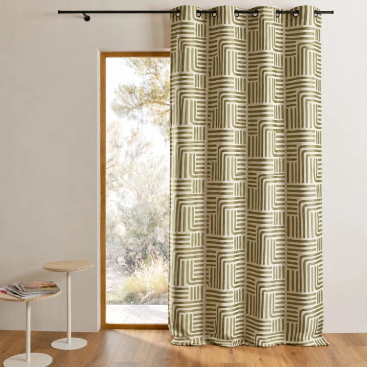 Rideau à oeillets tamisant jacquard