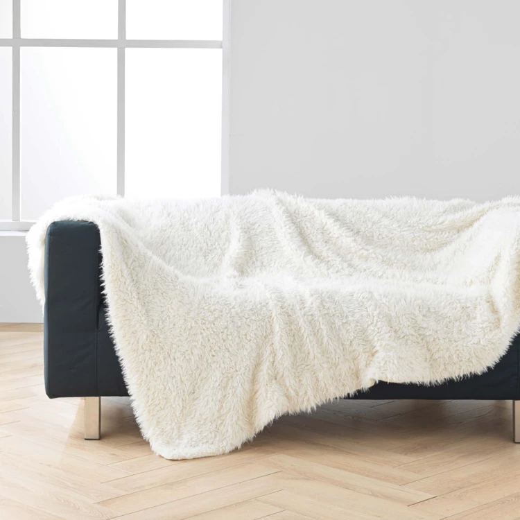 Plaid chaud imitation fourrure cocooning