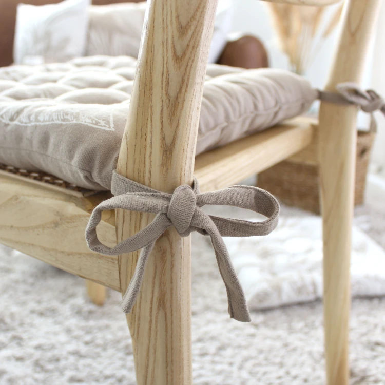 Galette de chaise piquée motif nature