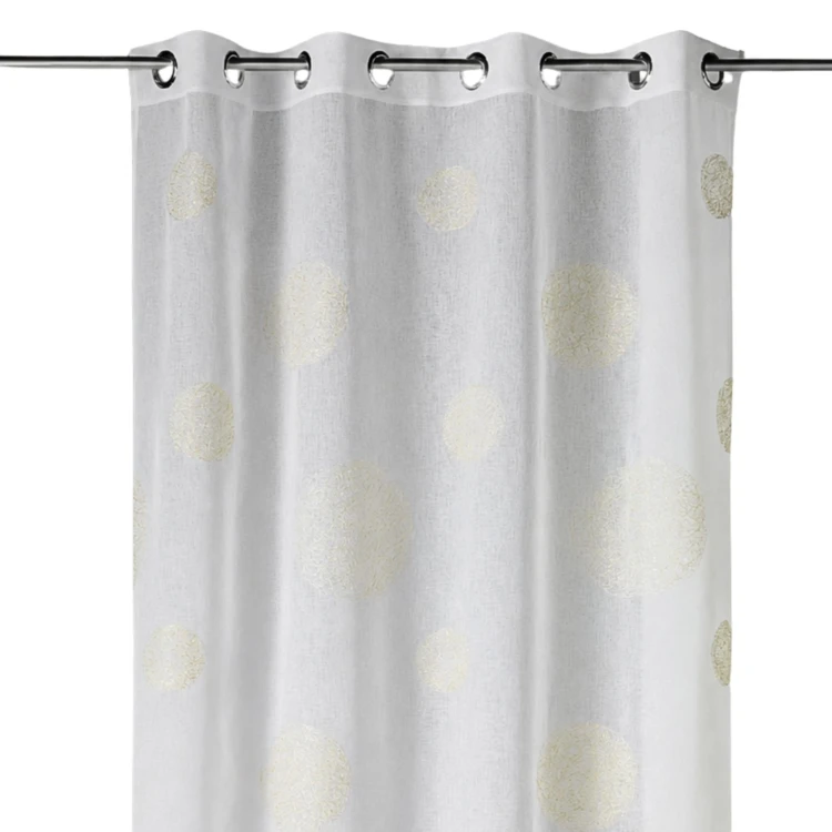 Voilage en Etamine Brodé ronds fils lurex brillants
