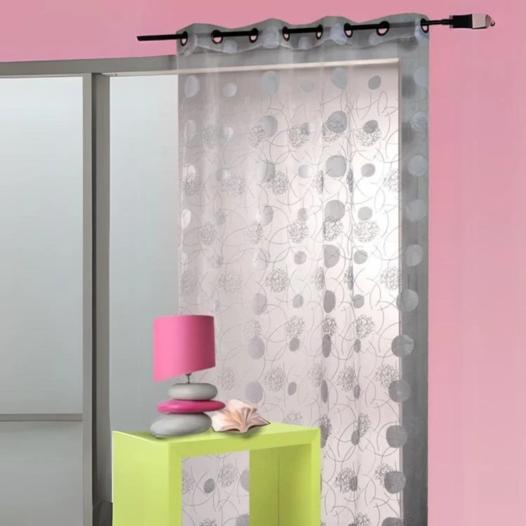 Voilage Organza et Jacquard Cordons Satiné