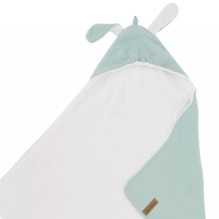 Kapuzentuch aus Baumwoll-Musselin mit Hasenohren