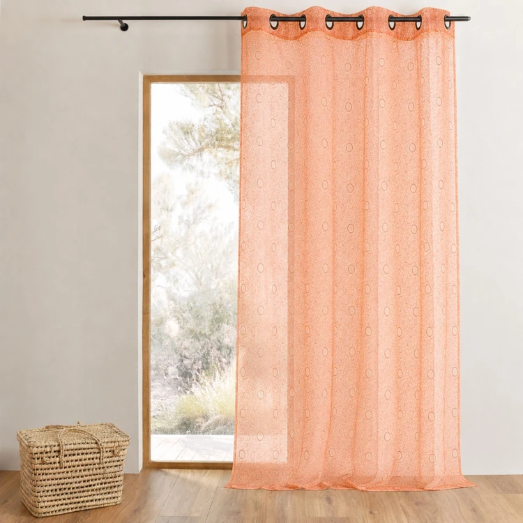 Voilage organza gribouillis et bulles brodée