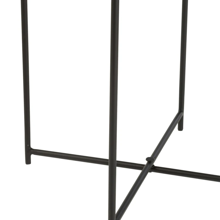 Conjunto de 2 mesas nido de madera de mango y metal