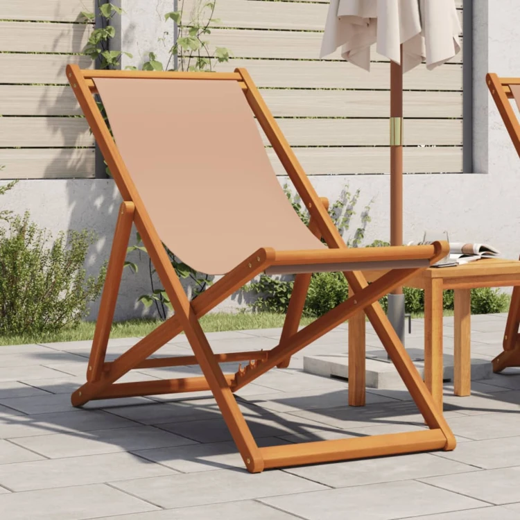 Chaise de plage pliante en bois avec dossier réglable