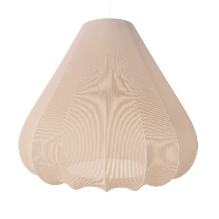 Abat-jour pour suspension en tissu texturé forme goutte