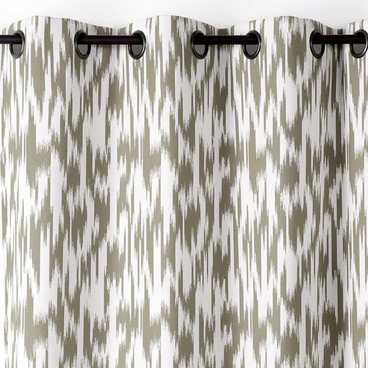 Rideau jacquard motif ikat en fils upcyclés
