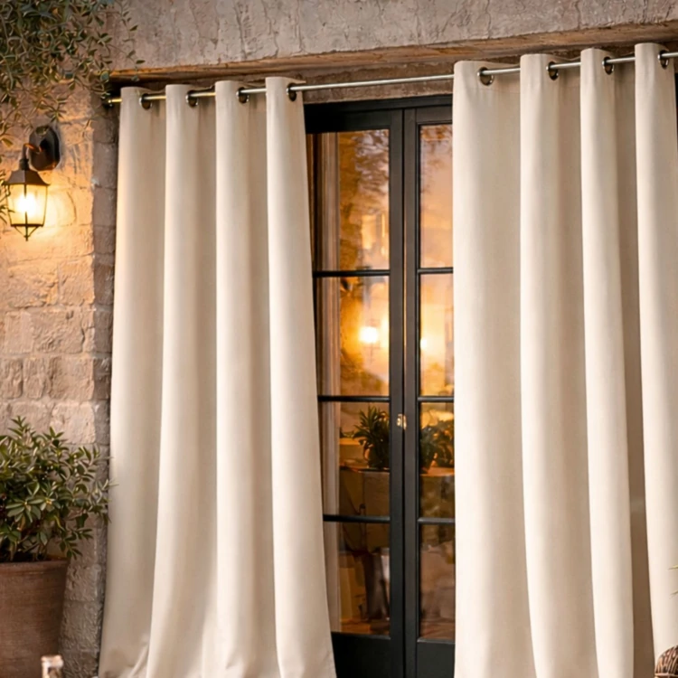 Rideau d'extérieur en tissu déperlant