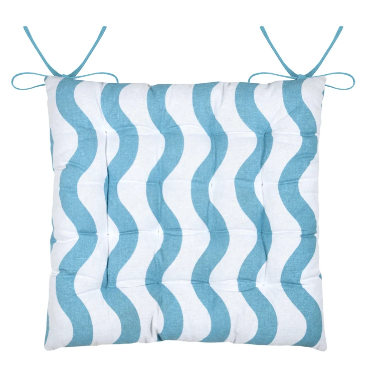 Galette de chaise polycoton matelassée ondulations